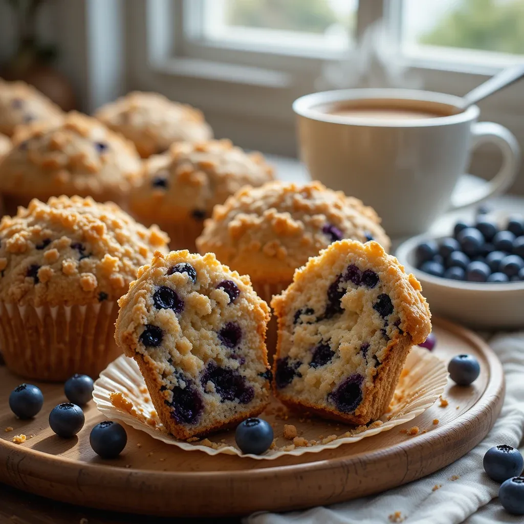 Blueberry Muffins with Crumble Topping