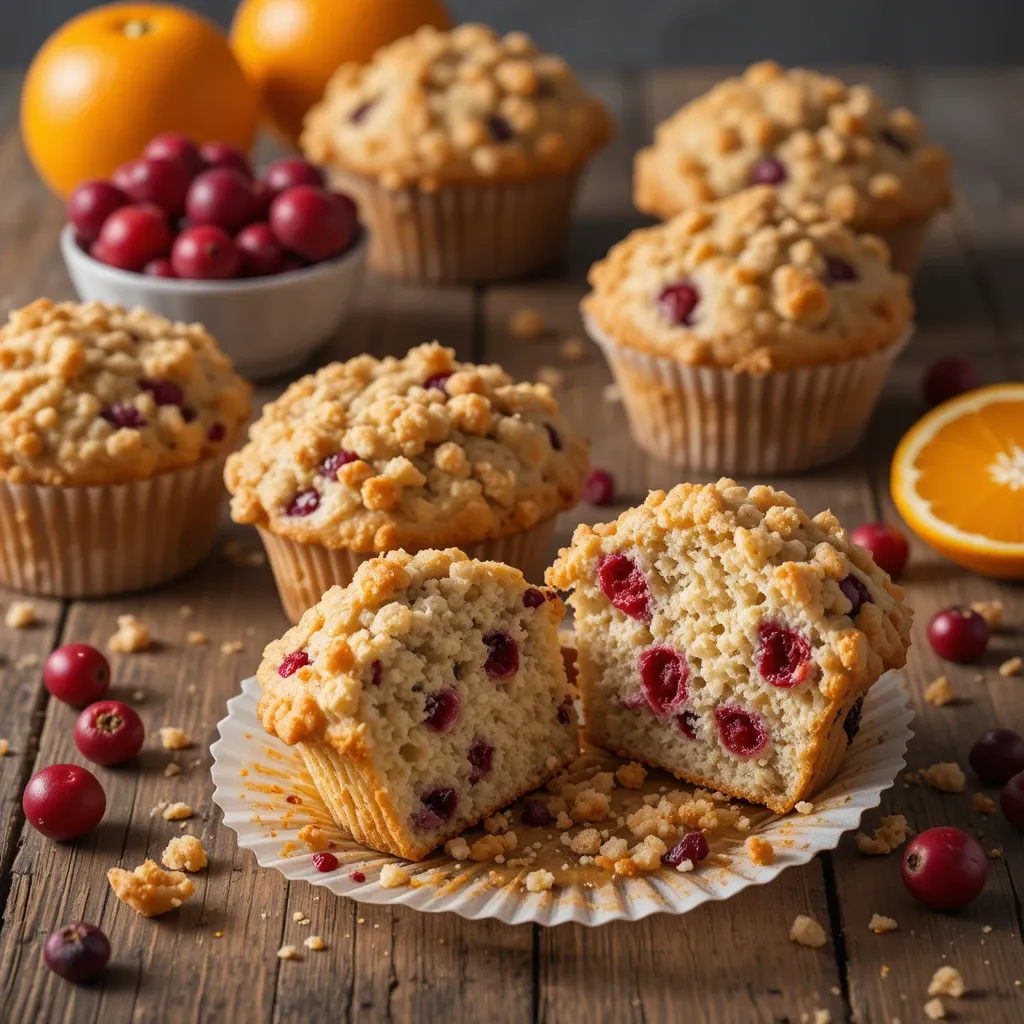 Cranberry Orange Muffins with Streusel Topping