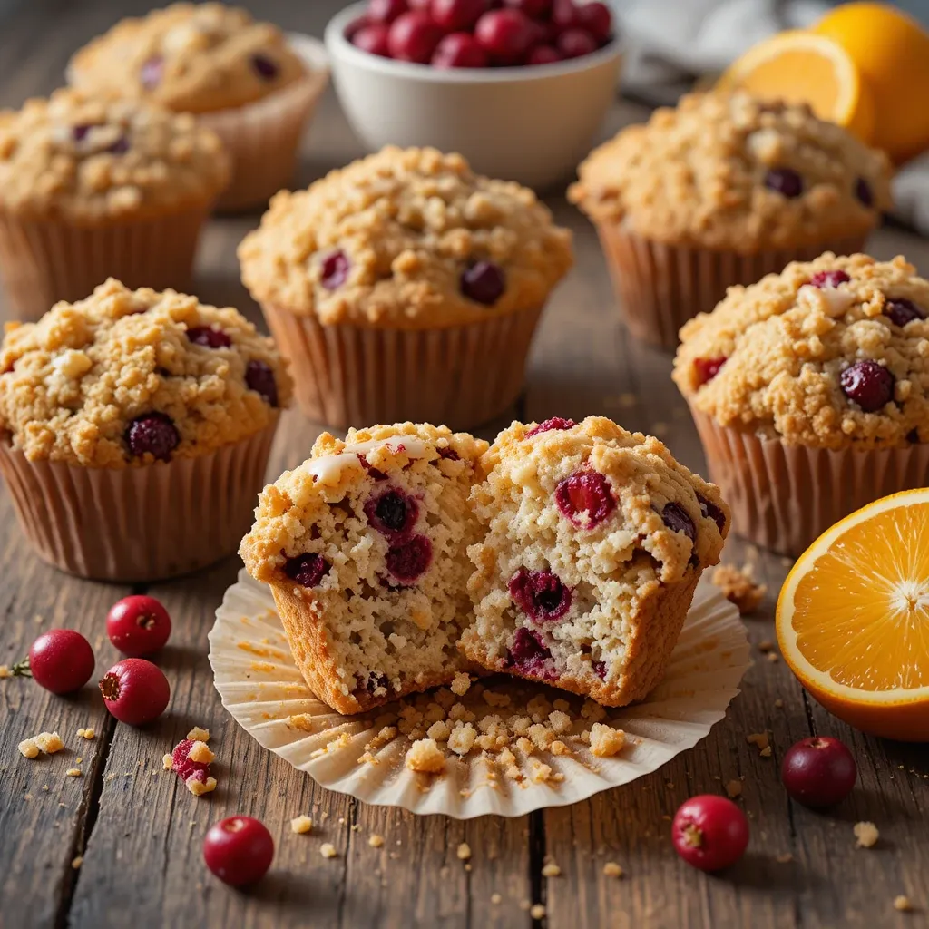 Cranberry Orange Muffins with Streusel Topping