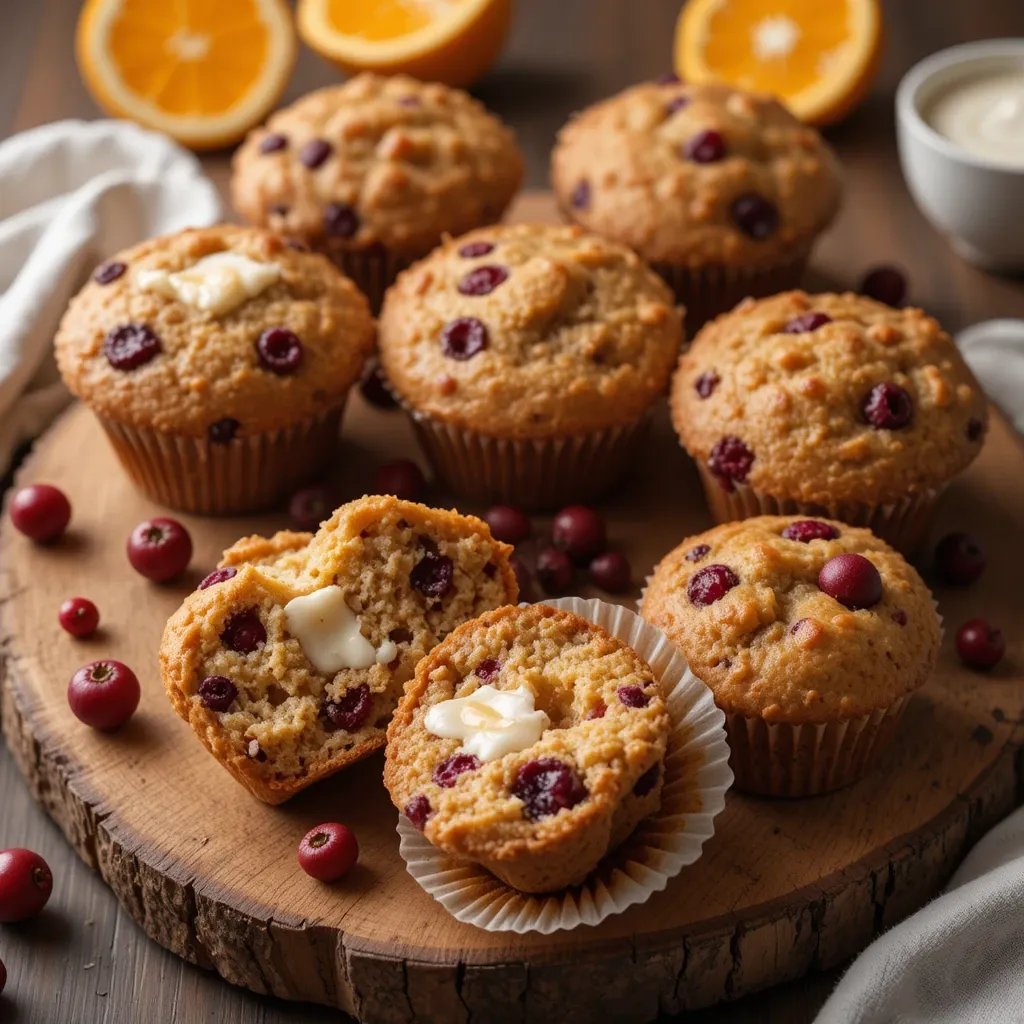 Cranberry Orange Protein Muffins