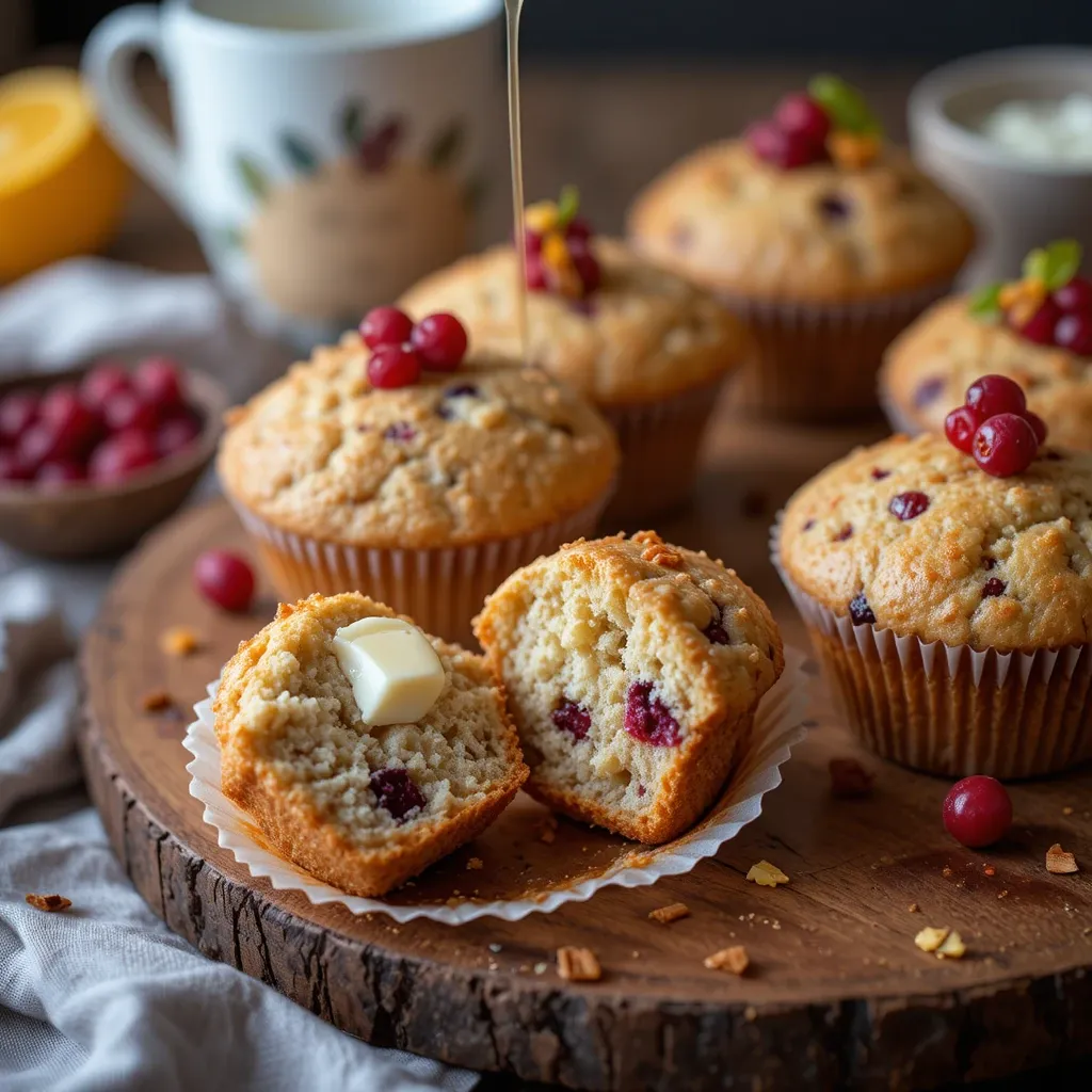 Cranberry Orange Protein Muffins