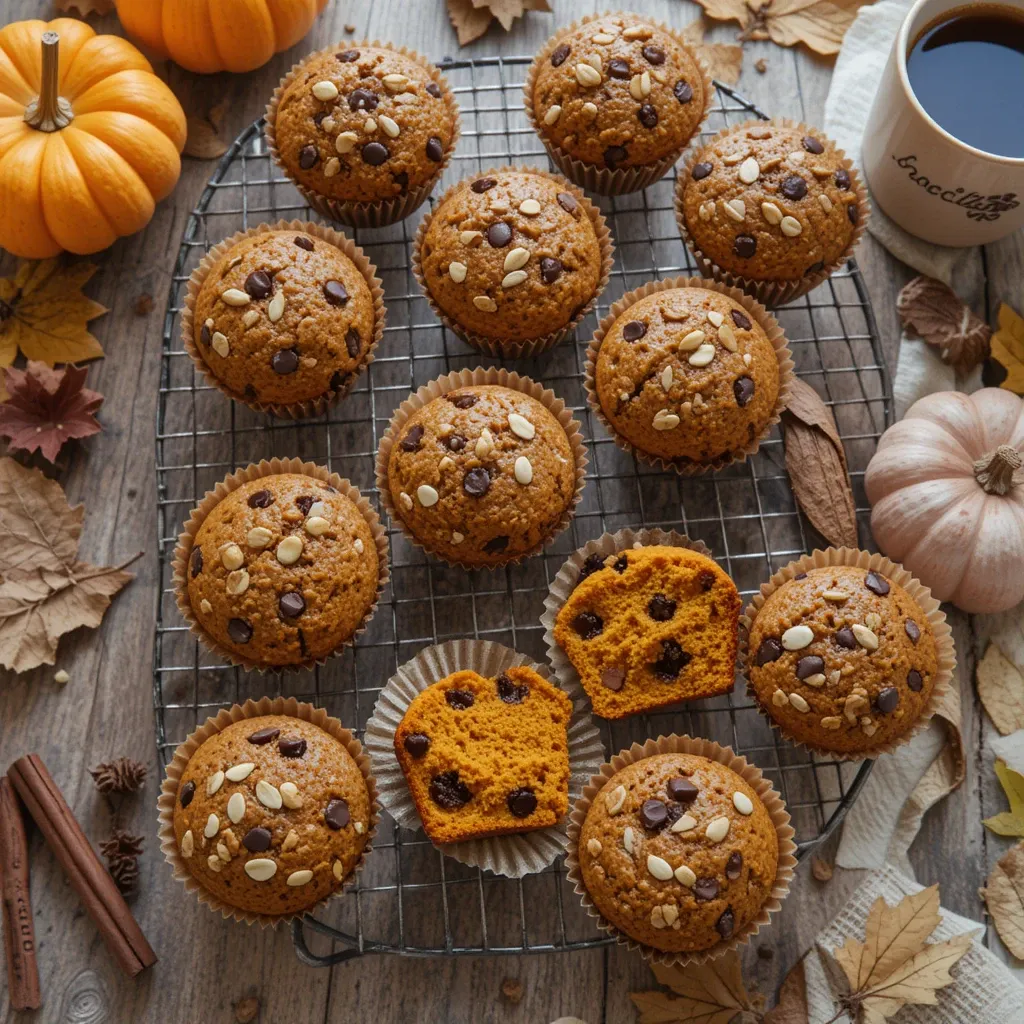 Healthy Pumpkin Chocolate Chip Muffins