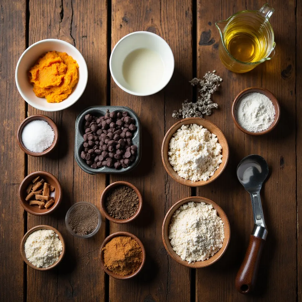 Mini Pumpkin Chocolate Chip Muffins