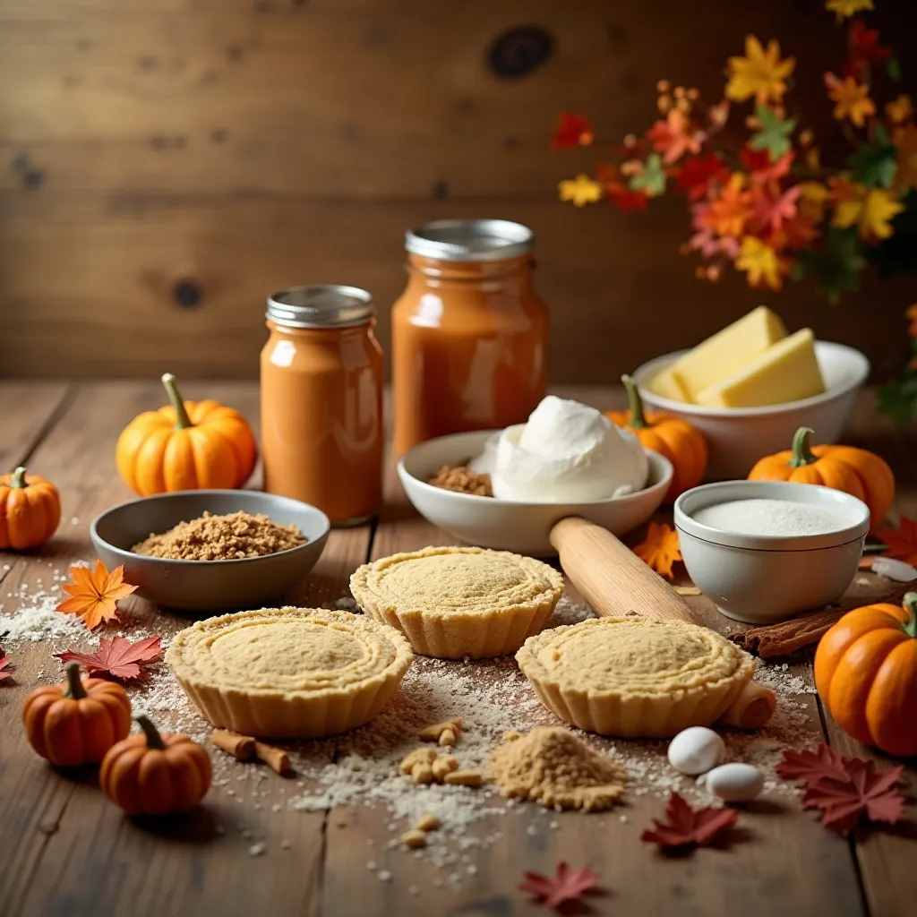 Mini Pumpkin Pies in Muffin Tin