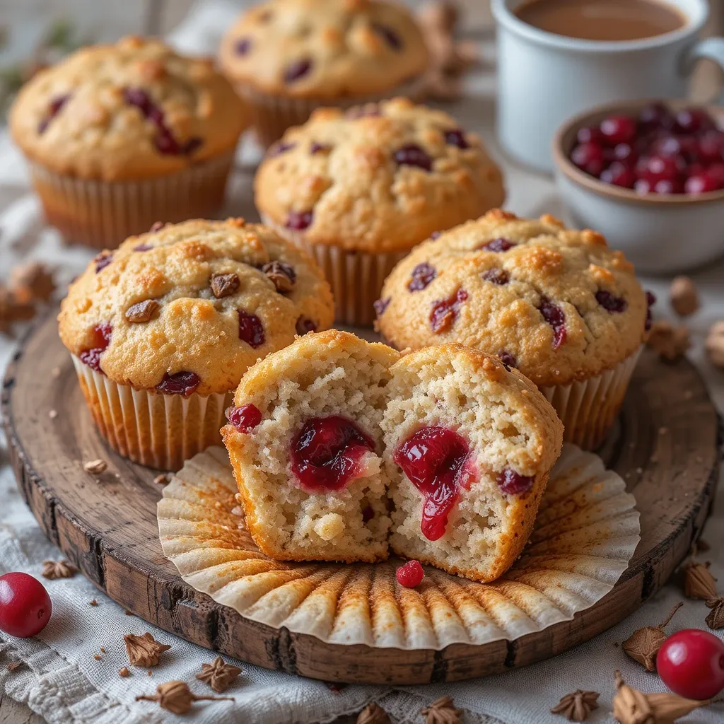 Muffins with Cranberry Sauce