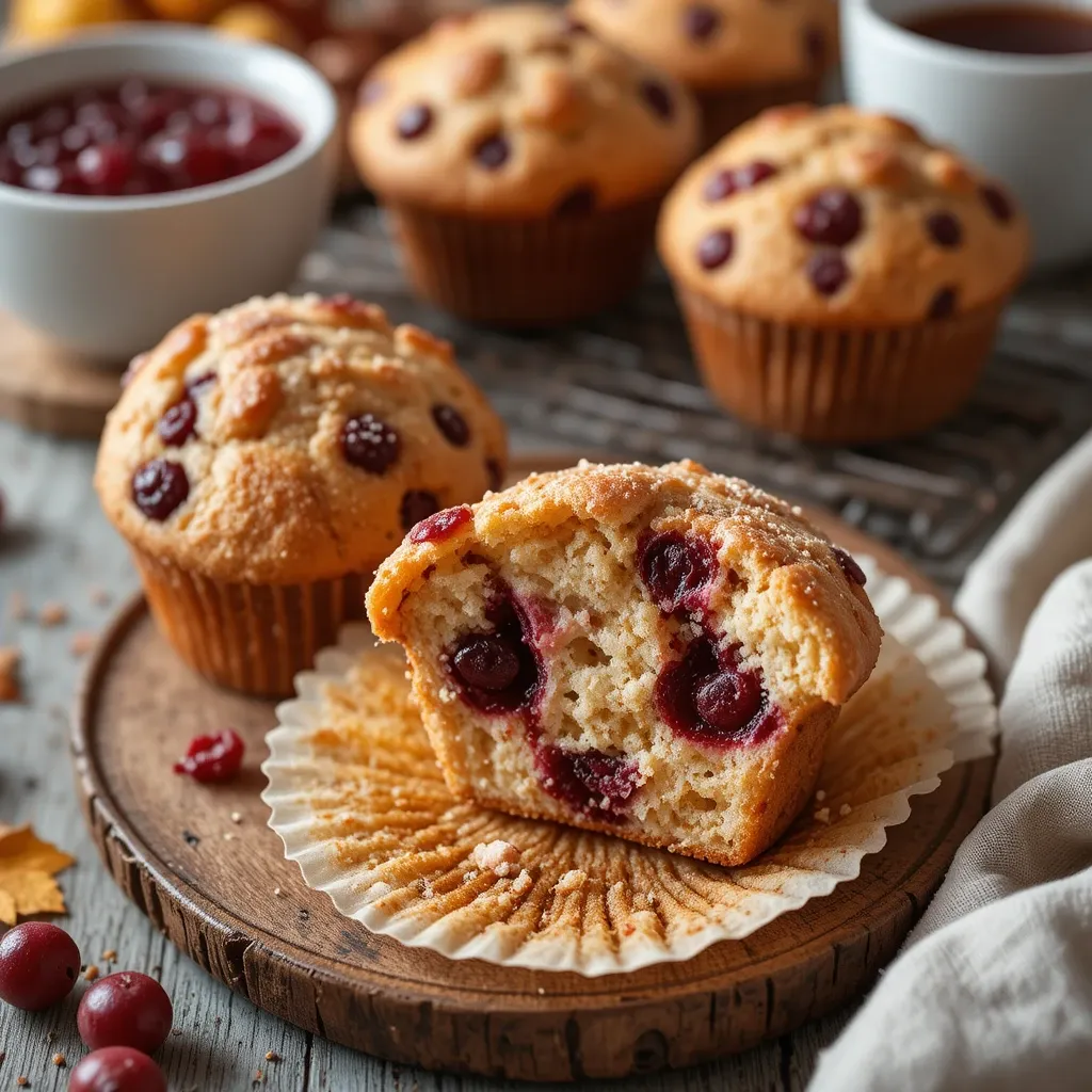 Muffins with Cranberry Sauce