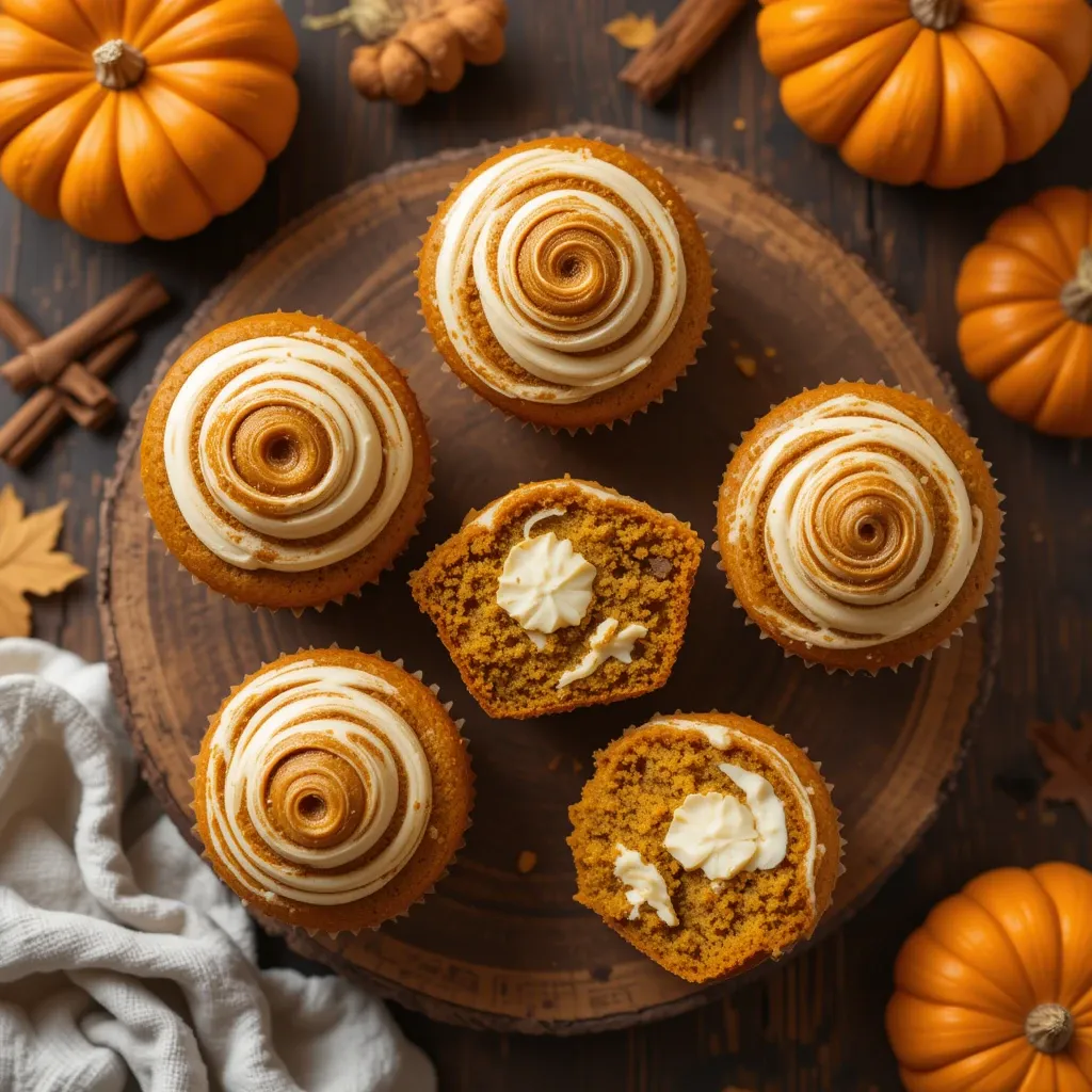Pumpkin Cream Cheese Swirl Muffins