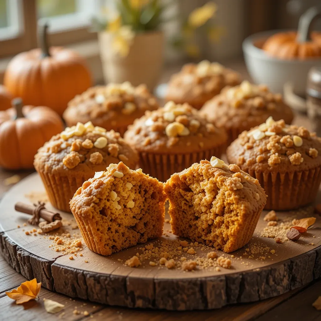 Pumpkin Muffins with Crumb Topping