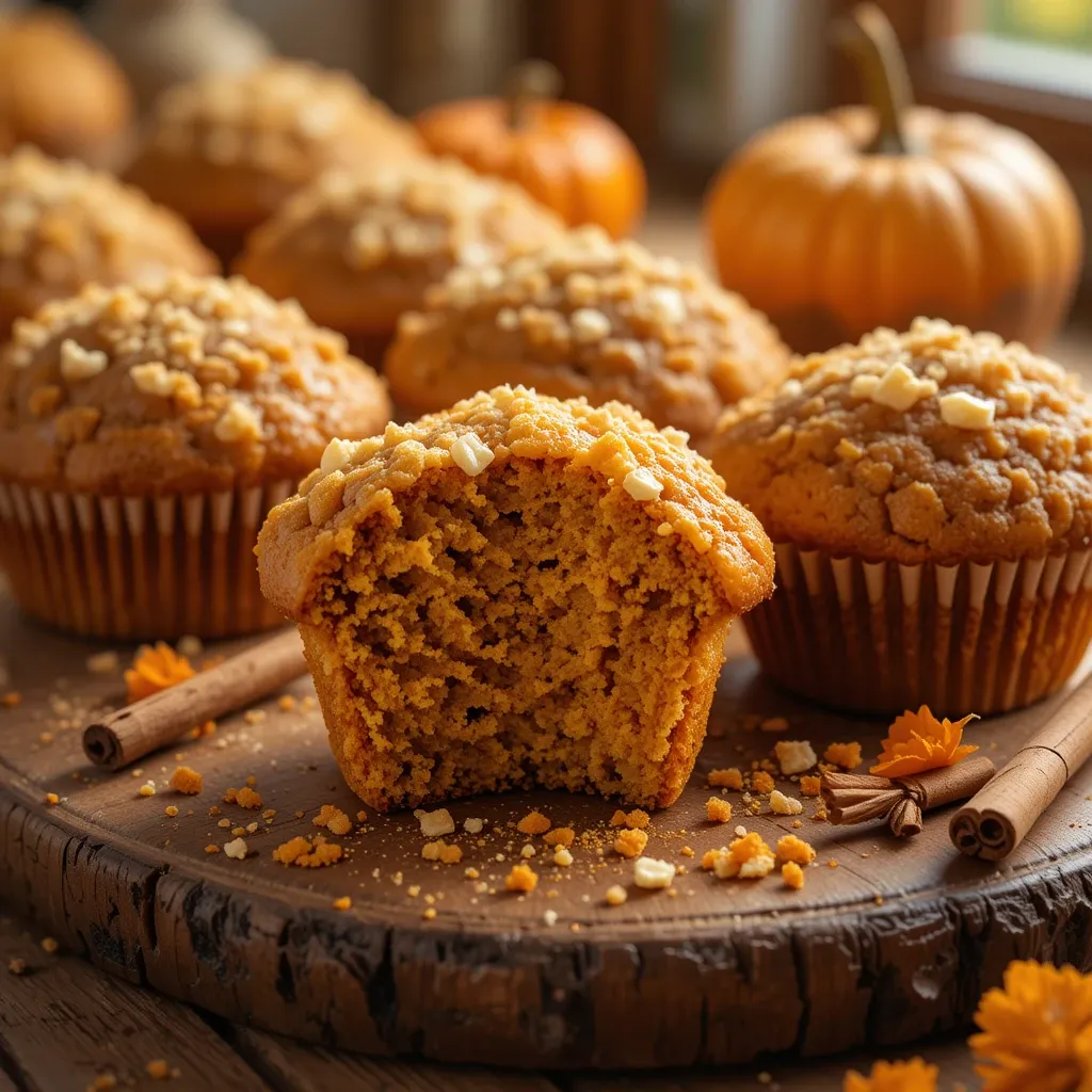 Pumpkin Muffins with Crumb Topping