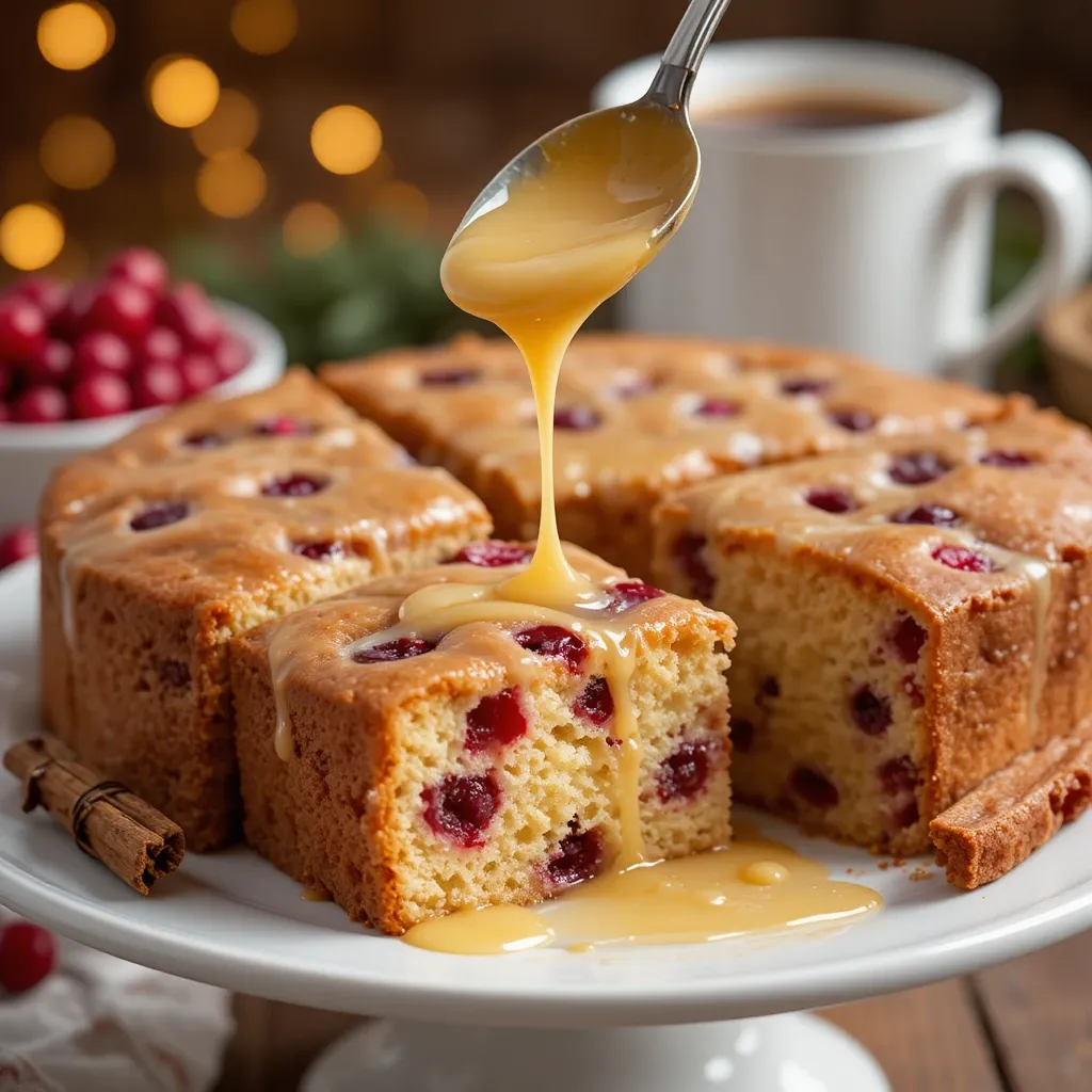 Cranberry Cake with Butter Sauce