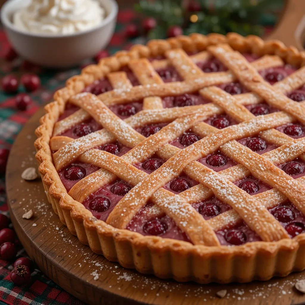 Cranberry Linzer Tart