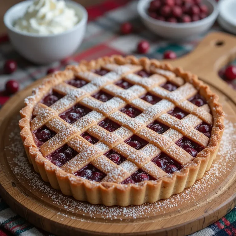 Cranberry Linzer Tart