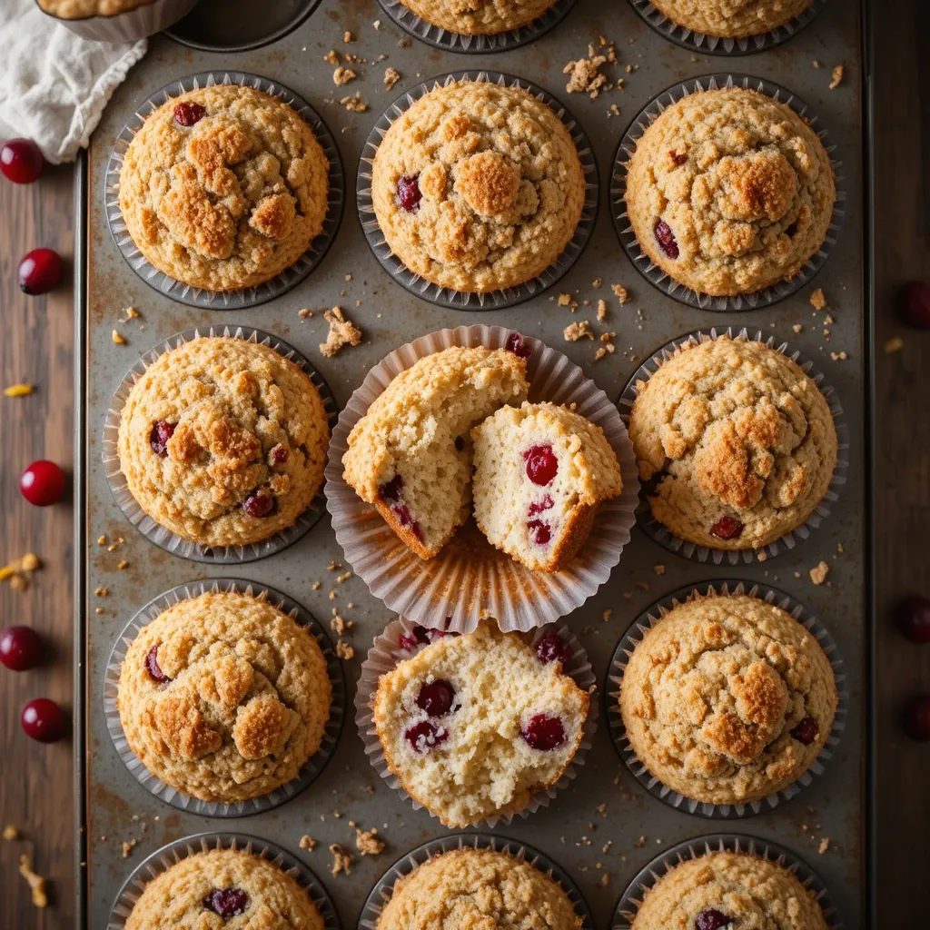 Cranberry Orange Muffins with Crumb Topping