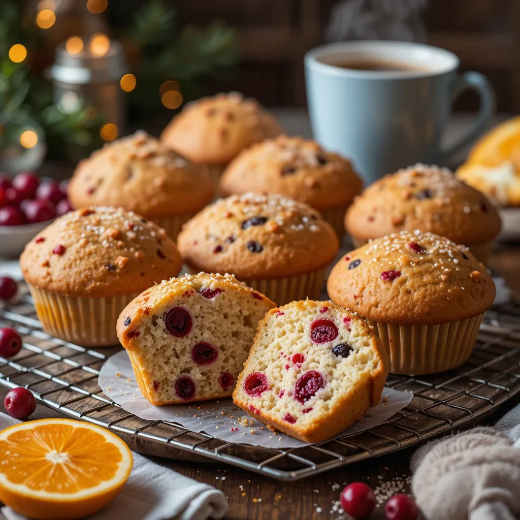 Cranberry Orange Muffins with Sour Cream