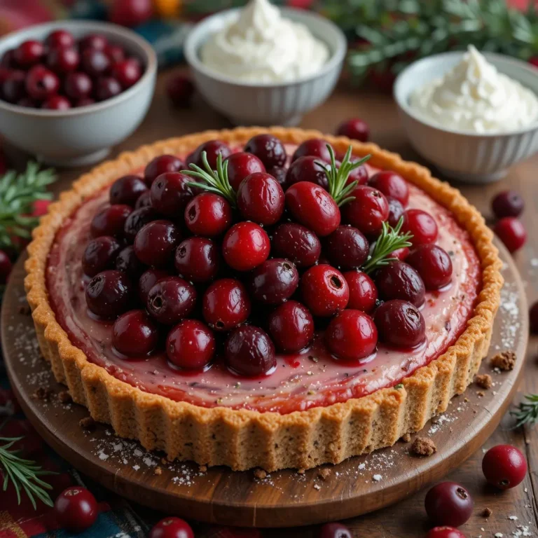 Cranberry Tart with Gingersnap Crust