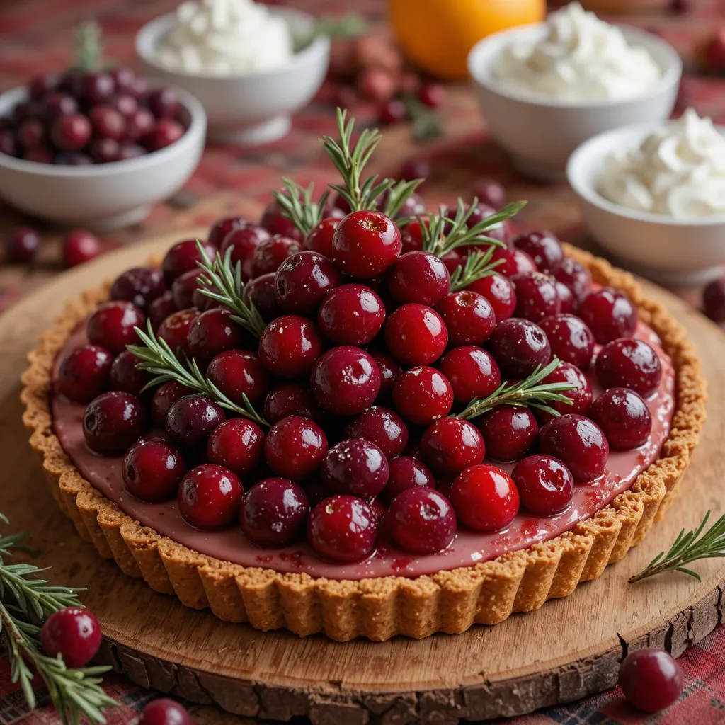 Cranberry Tart with Gingersnap Crust