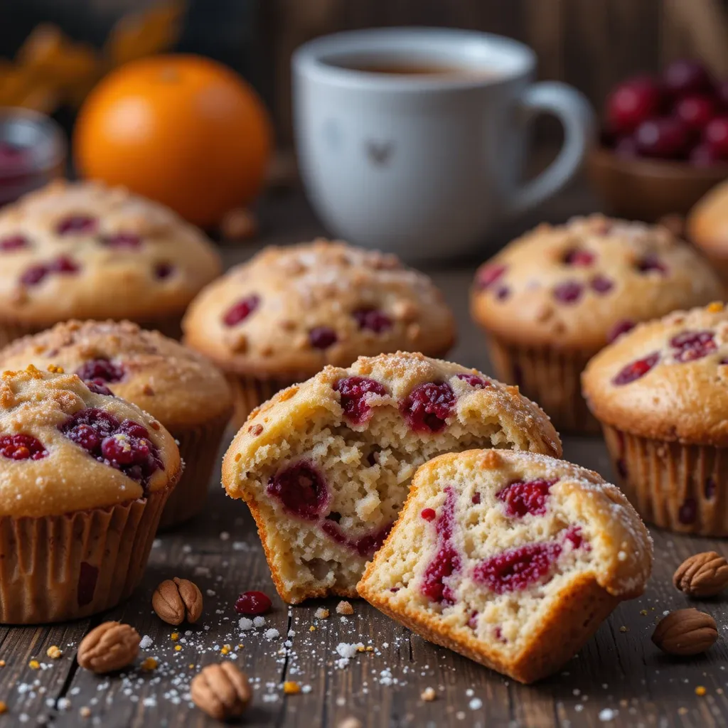Leftover Cranberry Sauce Orange Muffins